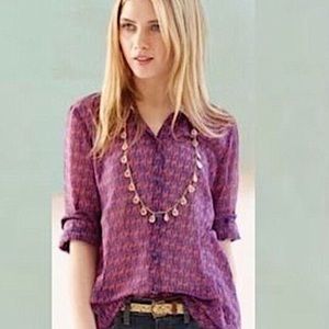 Anthropologie giraffe print shirt